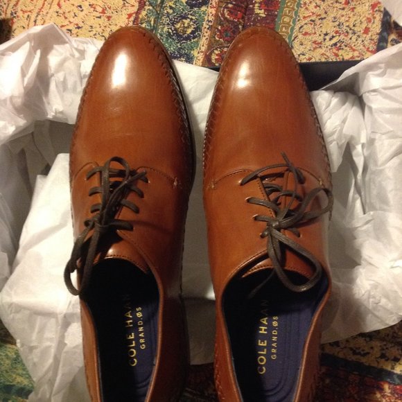 Cole Haan Men's  Washington Grand Woven Tan Leather Shoes 11.5M - New in Box - Picture 7 of 9